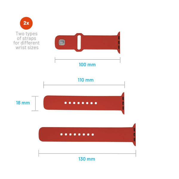Fixed Apple Watch 38/40/41/42mm Armband Silicone Sporty Strap Röd