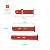 Fixed Apple Watch 38/40/41/42mm Armband Silicone Sporty Strap Röd
