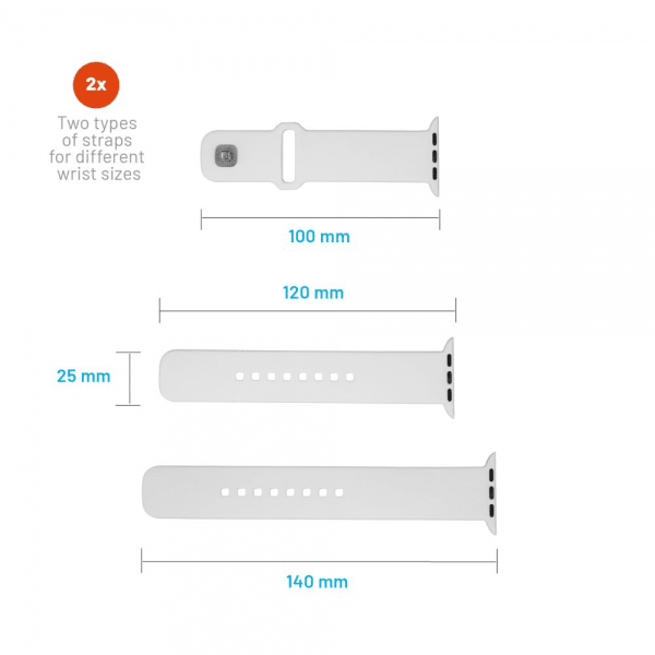 Fixed Apple Watch Ultra 49mm Armband Silicone Sporty Strap Vit