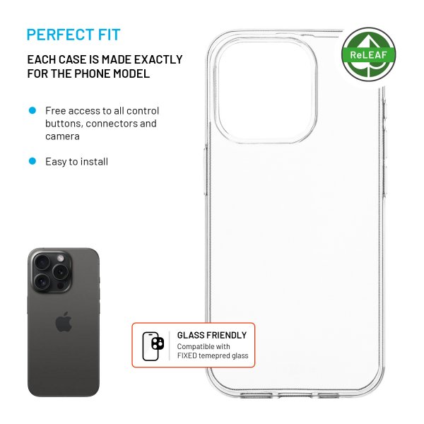 Fixed iPhone 15 Pro Skal ReStory Transparent