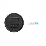 Fixed Mini Billaddare med USB-C Kabel 1m 15W Svart