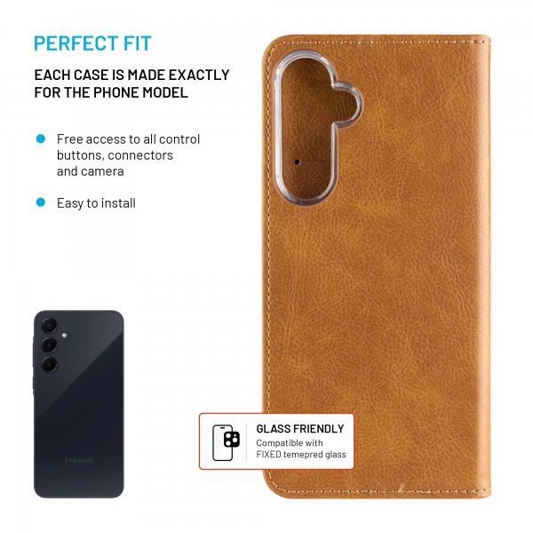 Fixed Samsung Galaxy A55 Fodral Opus Book Brun