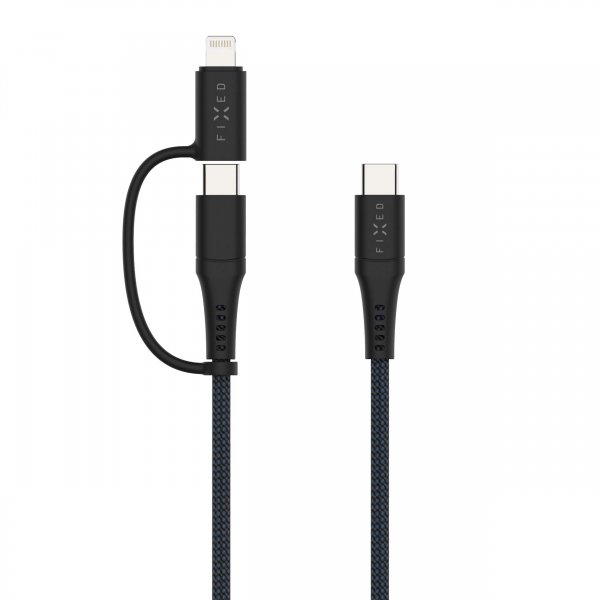 Fixed Kabel 2in1 USB-C/Lightning 60W 1.2m Svart