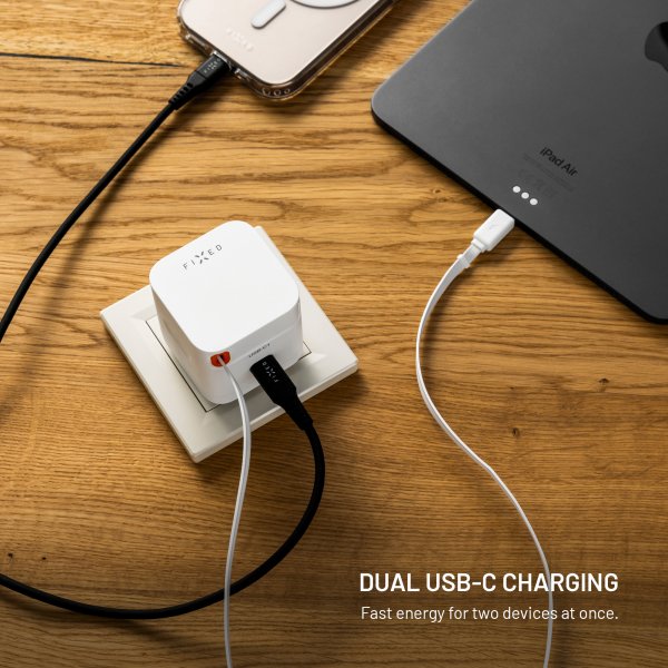 Fixed GaN65 Laddare med utdragbar USB-C Kabel 65W