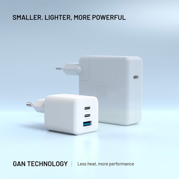 Fixed Laddare Mini PD 65W GaN USB-A & USB-C
