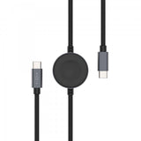 Fixed USB-C Kabel med Smartwatch-laddning 1.5m Svart