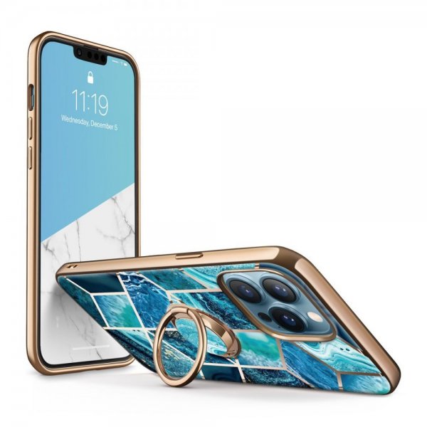 Supcase iPhone 13 Pro Skal Cosmo Snap Blue Marble