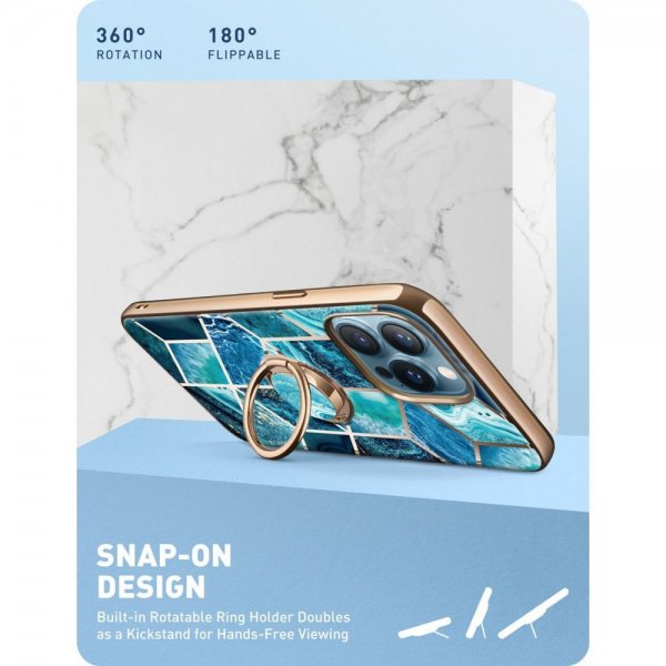 Supcase iPhone 13 Pro Skal Cosmo Snap Blue Marble