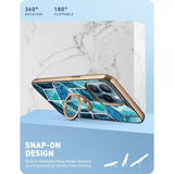Supcase iPhone 13 Pro Skal Cosmo Snap Blue Marble