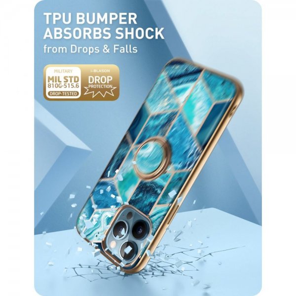 Supcase iPhone 13 Pro Skal Cosmo Snap Blue Marble