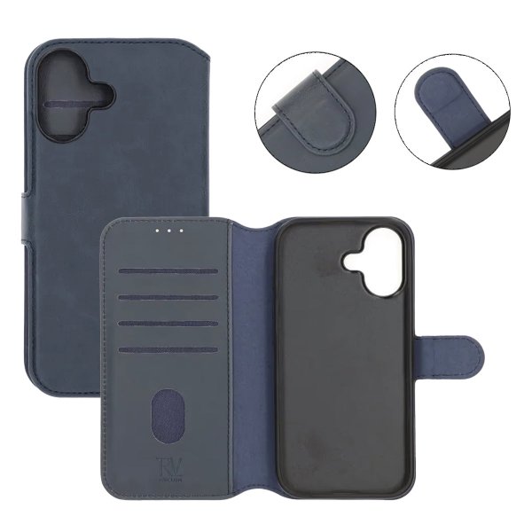 Rvelon iPhone 17 Fodral 4 Kortfack Löstagbart Skal Blå