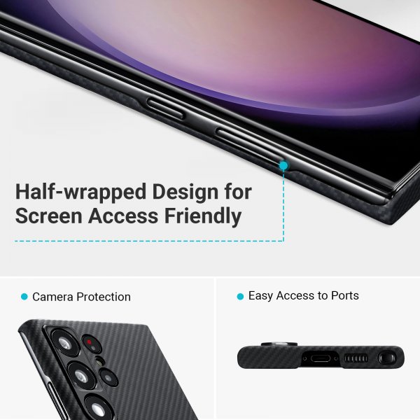 Pitaka Samsung Galaxy S23 Ultra Skal MagEZ Case 3 Black/Grey Twill