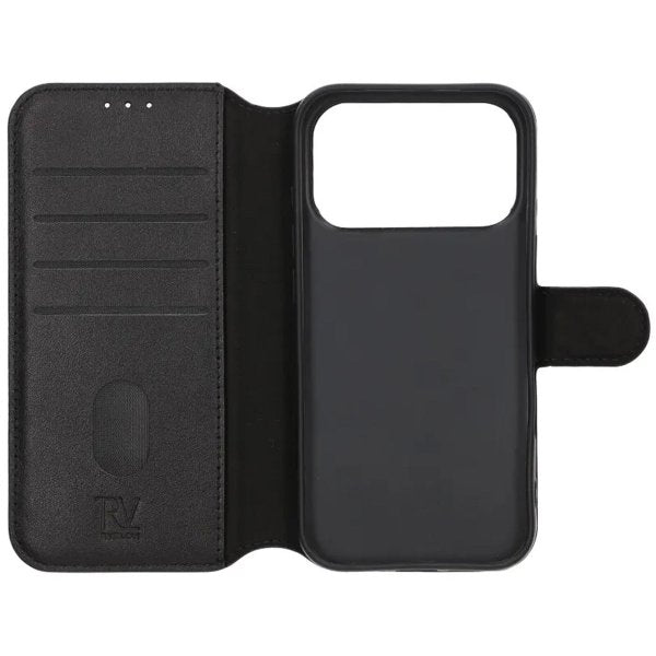 Rvelon iPhone 17 Pro Max Fodral Äkta Läder Svart