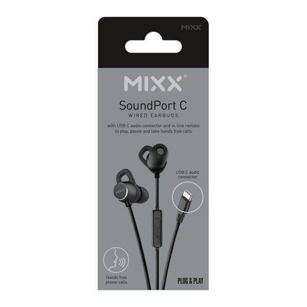 Mixx Trådade Hörlurar SoundPort USB-C Svart