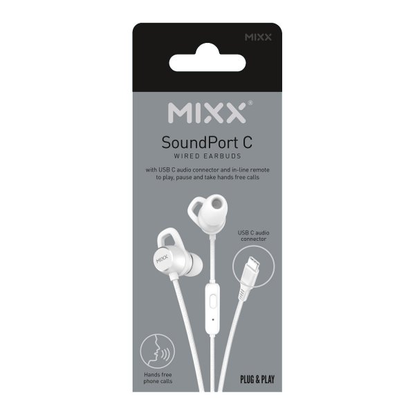 Mixx Trådade Hörlurar SoundPort USB-C Vit