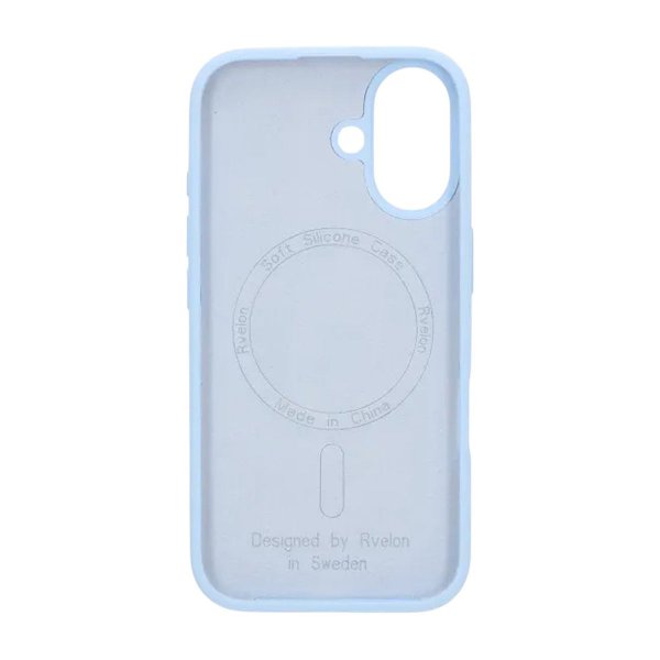 Rvelon iPhone 16 Skal Silikon MagSafe Ljusblå