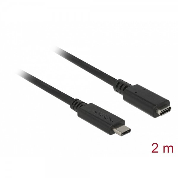 Delock USB-C Förlängningskabel USB 3.1 Gen 1 SuperSpeed 2m