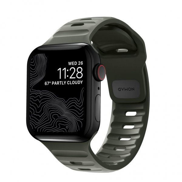 Nomad Apple Watch 44/45/46mm/Apple Watch Ultra Armband Sport Band Ash Green