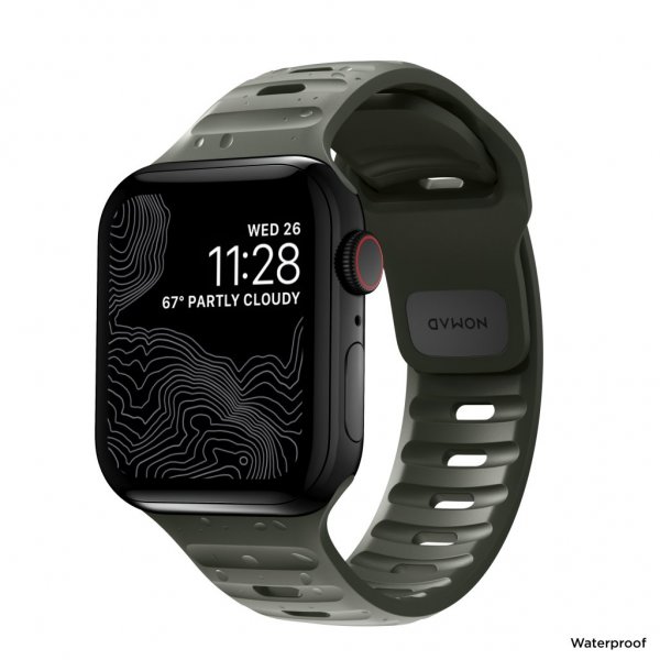 Nomad Apple Watch 44/45/46mm/Apple Watch Ultra Armband Sport Band Ash Green
