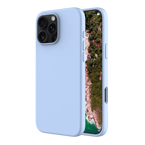 Rvelon iPhone 16 Pro Skal Silikon MagSafe Ljusblå