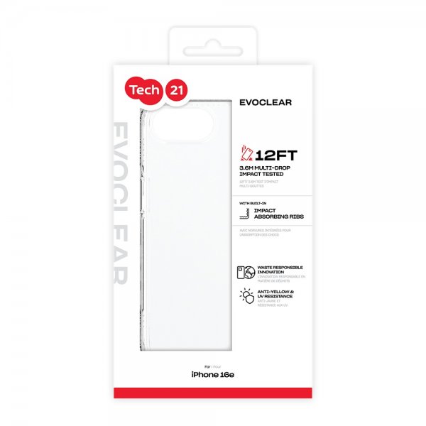Tech21 iPhone 16e/17e Skal EvoClear Transparent