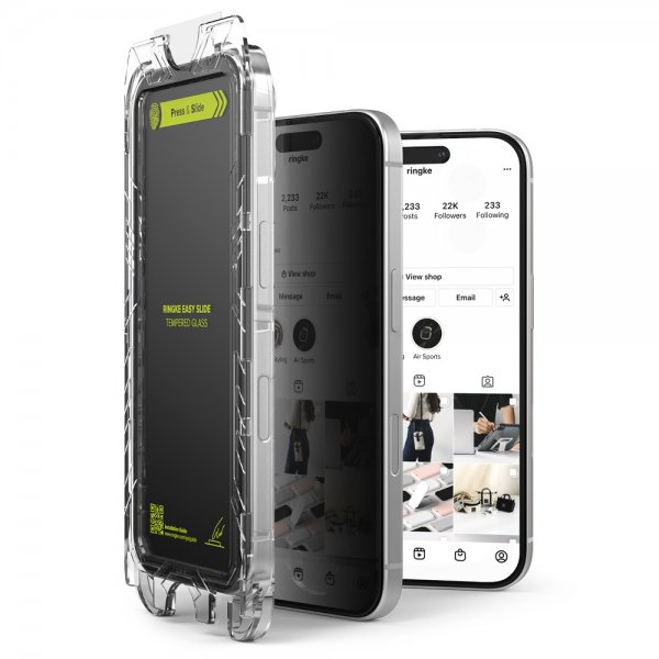 Ringke iPhone 16 Pro Skärmskydd Easy Slide Privacy 2-pack