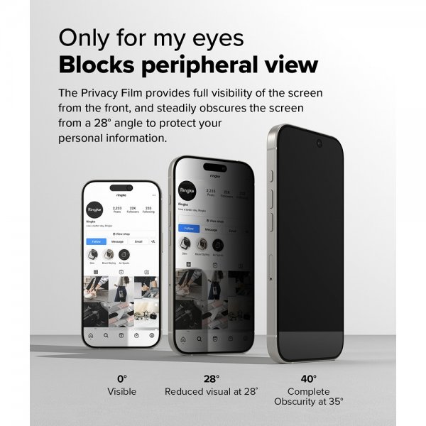 Ringke iPhone 16 Pro Skärmskydd Easy Slide Privacy 2-pack