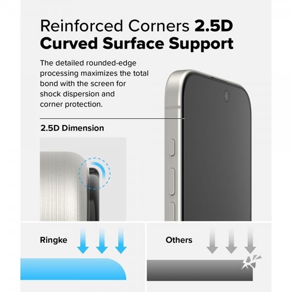 Ringke iPhone 16 Pro Skärmskydd Easy Slide Privacy 2-pack