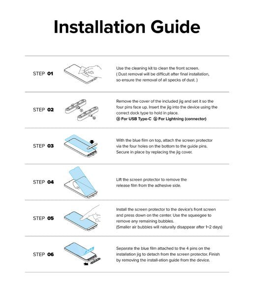Ringke iPhone 15 Pro Skärmskydd Privacy Tempered Glass Installation Jig