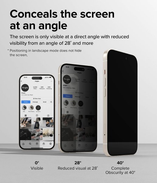 Ringke iPhone 15 Plus Skärmskydd Privacy Tempered Glass Installation Jig