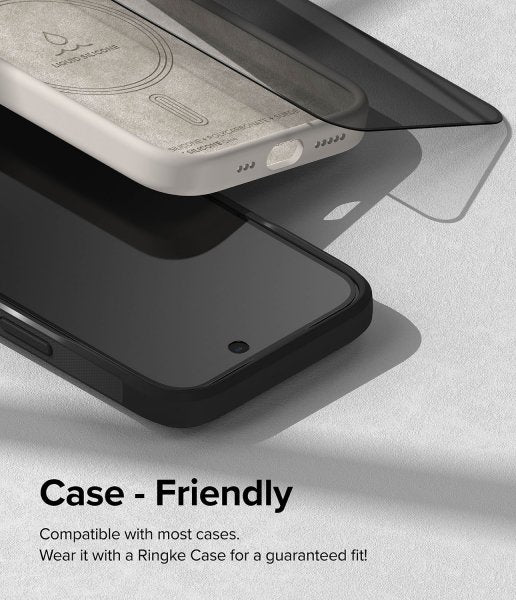 Ringke iPhone 15 Plus Skärmskydd Privacy Tempered Glass Installation Jig