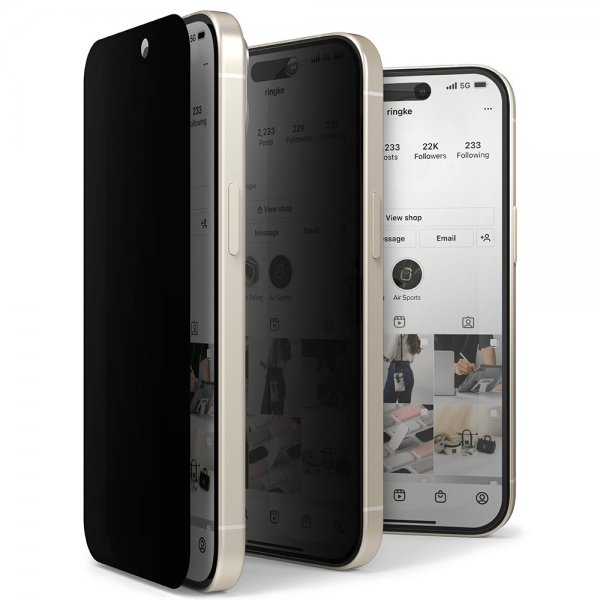 Ringke iPhone 15 Skärmskydd Privacy Tempered Glass Installation Jig