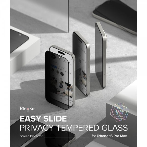 Ringke iPhone 16 Pro Max Skärmskydd Easy Slide Privacy 2-pack