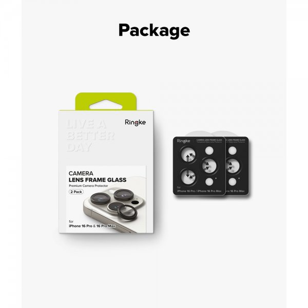 Ringke iPhone 16 Pro/iPhone 16 Pro Max Kameraskydd Camera Lens Frame 2-pack