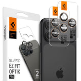 Spigen iPhone 16 Pro/Pro Max/17 Pro/Pro Max Kameraskydd GLAS.tR EZ Fit Optik Pro 2-pack Desert Titanium