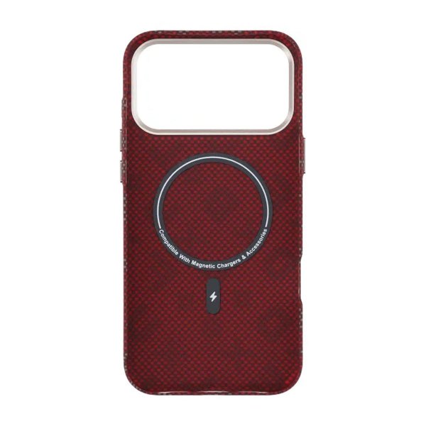 iPhone 17 Pro Skal Aramidfiber MagSafe Text Röd