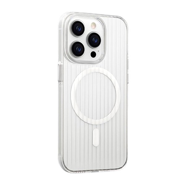 iPhone 15 Skal Korrugerad MagSafe Transparent