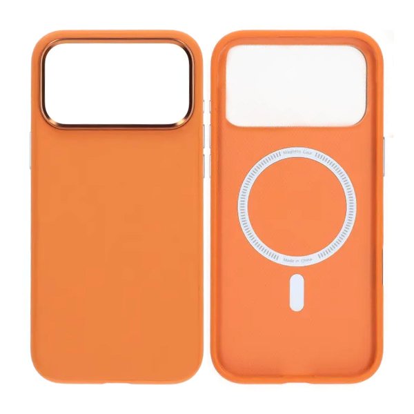 iPhone 17 Pro Skal Konstläder MagSafe Orange