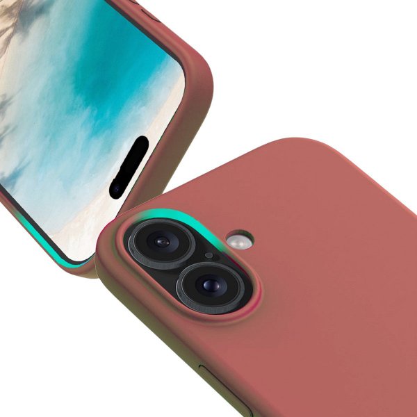 Rvelon iPhone 17 Skal Silikon MagSafe Mörkrosa