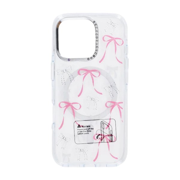 iPhone 16 Pro Skal Mönster MagSafe Rosett
