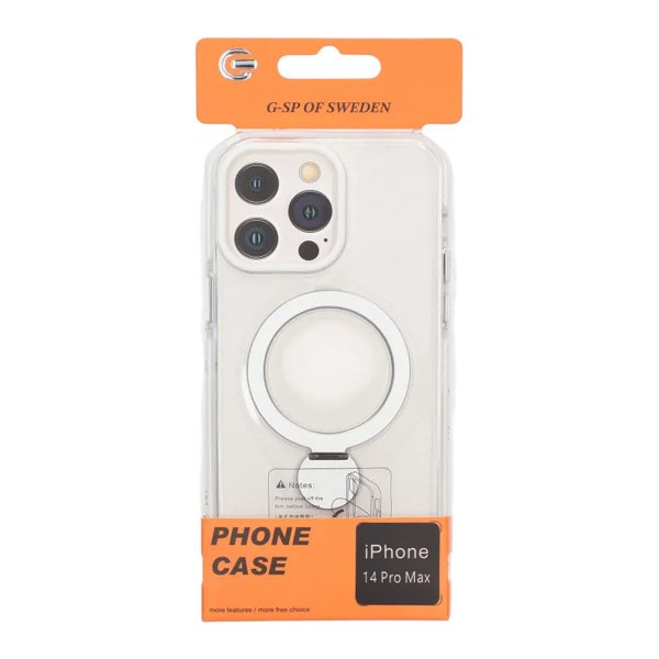 iPhone 14 Pro Max Skal Ringstativ MagSafe Transparent