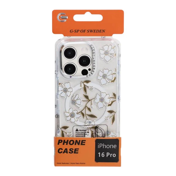 iPhone 16 Pro Skal Mönster MagSafe Blomkvistar