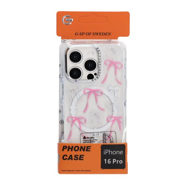 iPhone 16 Pro Skal Mönster MagSafe Rosett