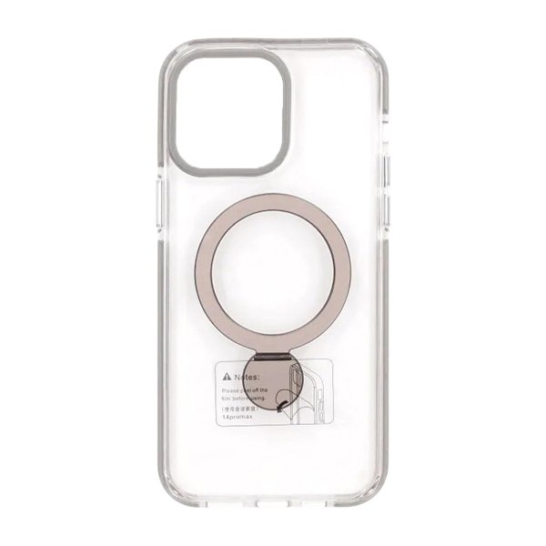 iPhone 14 Pro Skal Ringstativ MagSafe Svart Transparent