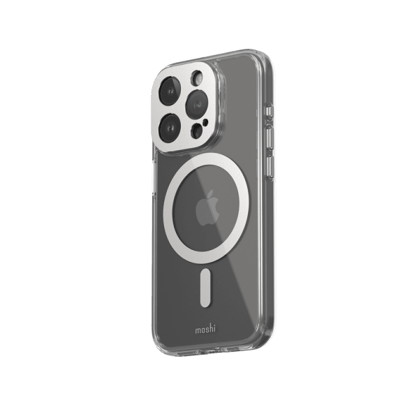 Moshi iPhone 15 Pro Skal iGlaze MagSafe Luna Silver