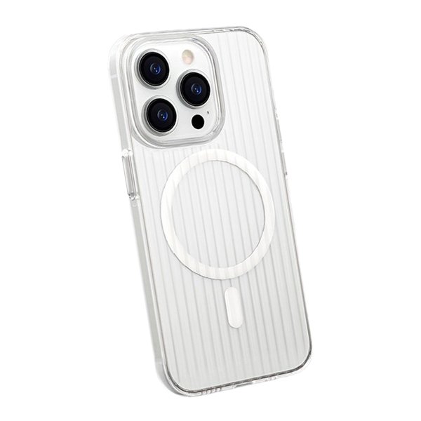 iPhone 15 Skal Korrugerad MagSafe Transparent