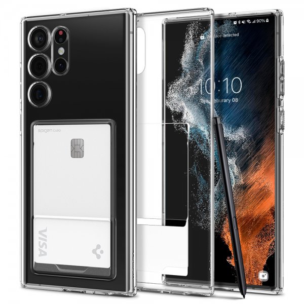 Spigen Samsung Galaxy S22 Ultra Skal Crystal Slot Crystal Clear