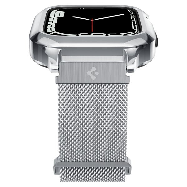 Spigen Apple Watch 45mm Skal med Armband Metal Fit Pro Silver