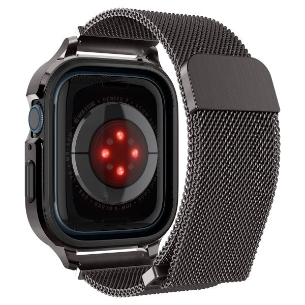 Spigen Apple Watch 45mm Skal med Armband Metal Fit Pro Graphite