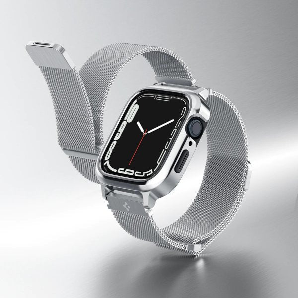 Spigen Apple Watch 40mm Skal med Armband Metal Fit Pro Silver